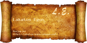 Lakatos Egon névjegykártya